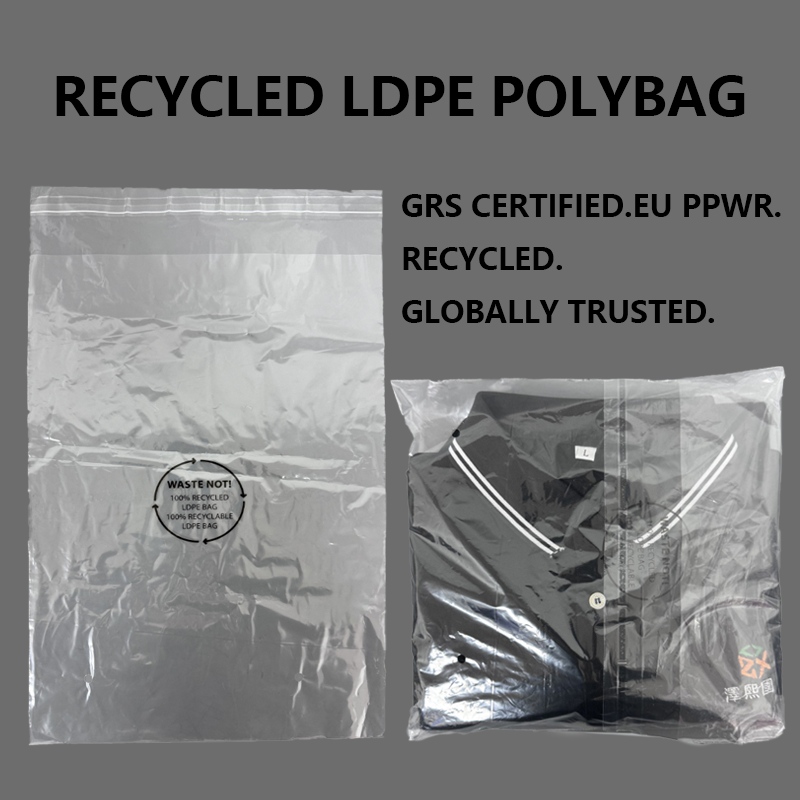 Giyim Ambalajı için Özel Geri Dönüştürülmüş LDPE Polybag
